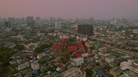 Bangkok-Stadt-Abend-Luftaufnahme