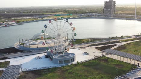 drone-camera-is-going-to-the-right-a-big-giant-will-is-appearing-by-the-lake