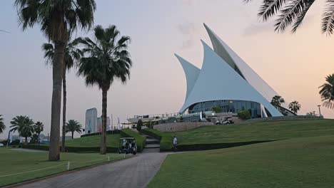 A-general-view-of-the-Dubai-Golf-Club,-which-first-opened-in-1993,-comprising-an-18-hole-par-71-championship-golf-course