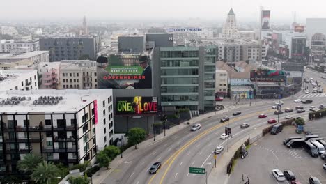 Welcome-to-Hollywood-sign-on-the-Dolby-Theater---forward-aerial