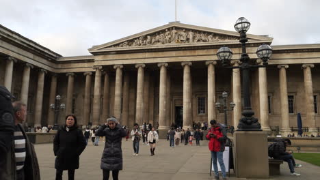 People-In-Front-Of-The-British-Museum-In-Bloomsbury-Area-Of-London-In-UK