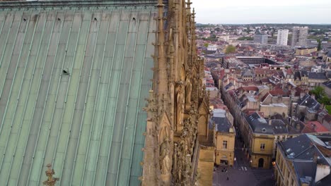 Catedral-De-San-Esteban-Metz,-Francia-Vista-Aérea-Del-Centro-Histórico-De-La-Ciudad