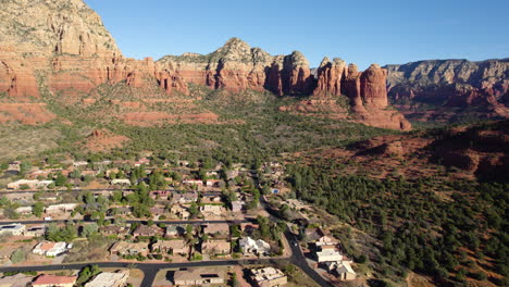 Aerial-View-of-Sedona,-Arizona-USA