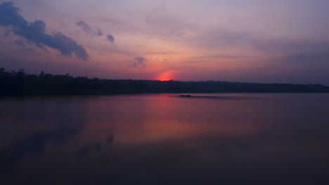 Kerala-backwaters-morning-landscape,-Beautiful-lake-at-sunrises