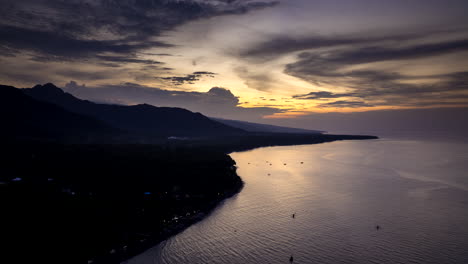 Hyperlapse-timelapse-of-Bali-coast-silhouette-at-sunset
