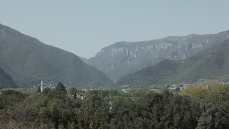 Dense-Nature-And-Mountain-Range-In-Bassano-del-Grappa-Town-In-Vicenza-Province,-Northern-Italy
