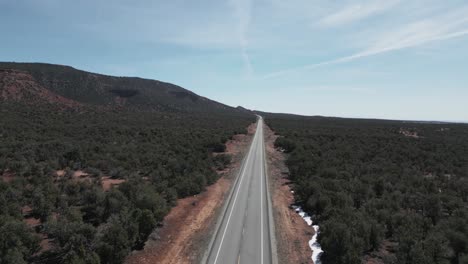 Carretera-Asfaltada-Que-Pasa-Por-Un-Paisaje-Boscoso-En-Utah,-EE.UU.