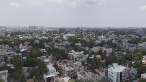 Aerial-Cloudy-Shot-of-Chennai-City-with-Buildings