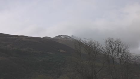 Hand-held-shot-of-the-snowy-beinn-a-bheithir-munro-in-the-Scottish-highland