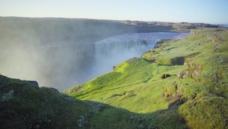 Morning-light-and-mist-over-Dettifoss-waterfall-in-Iceland---Slow-motion