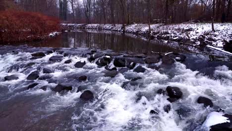 Río-En-Invierno-Con-Rocas-Aéreas-Droneshot