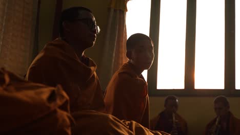 Buddhist-worship-is-going-on-inside-the-Buddhist-monastery