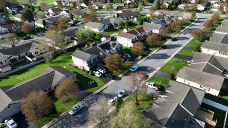 Casas-De-Estilo-Noble-Artesano-Americano-En-El-Suburbio-De-La-Ciudad-Americana