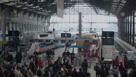 Travellers-waiting-to-embark-train-at-Gare-de-Lyon-Paris