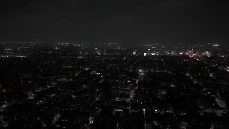 Aerial-Drone-Shot-of-Chennai-City-with-Buildings-Night-Shot