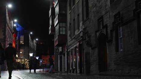 Wide-Look-Up-Castle-Hill-Road-With-Edinburgh-Castle-At-End