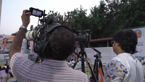 Video-journalists,-press,-and-media-during-Lok-Sabka-Election-Campaign-2024