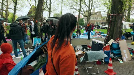 People-stroll-and-walk-at-flea-market-during-King's-Day-at-Apollolaan-Amsterdam-Oud-Zuid