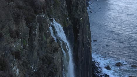 Slow-motion-shot-of-the-beautiful-Mealt-Falls-flowing-from-the-Loch-Mealt