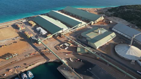 Port-area-and-Grain-Storage-Factory-in-Esperance-Town,-Western-Australia