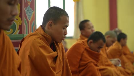 Buddhist-worship-is-going-on-inside-the-Buddhist-monastery