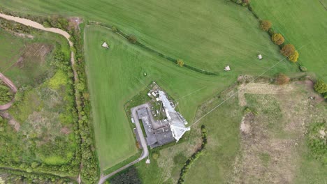 Lichfield-transmitting-station-Hopwas-Hill-Tamworth-UK-Overhead-birds-eye-drone-aerial-view