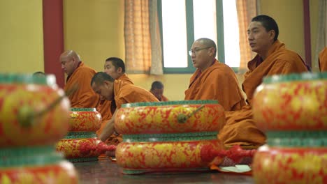 Buddhist-worship-is-going-on-inside-the-Buddhist-monastery