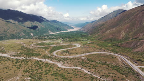 Exploring-the-winding-Ruta-9-in-Jujuy,-Argentina,-amidst-majestic-Andean-mountains