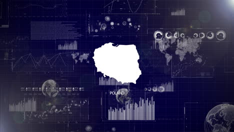 Poland-Country-Corporate-Background-With-Abstract-Elements-Of-Data-analysis-charts-I-Showcasing-Data-analysis-technological-Video-with-globe,Growth,Graphs,Statistic-Data-of-Poland-Country
