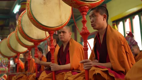 Buddhist-worship-is-going-on-inside-the-Buddhist-monastery