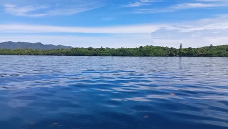 Slow-motion-of-the-sea-on-Karampuang-Island,-Mamuju,-West-Sulawesi,-Indonesia