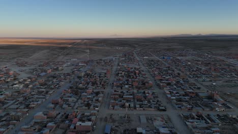 Uyuni-salt-flats-town-city-drone-aerial-view-bolivia-south-america-Train-Cemetery