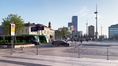 Public-Transportation-in-Modern-District-of-Malmö-close-to-Central-Station