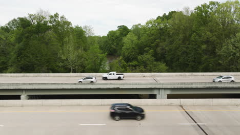 Aerial-View-Of-Wolf-River-Blvd-In-Collierville,-TN,-USA---Drone-Shot