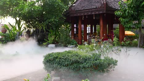 Calm-and-cinematic-view-of-traditional-Buddhist-temple-in-Thailand