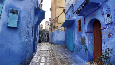 Medina-Casco-Antiguo-Ciudad-De-Chefchaouen-En-El-Norte-De-Marruecos-Punto-De-Vista-Para-Caminar