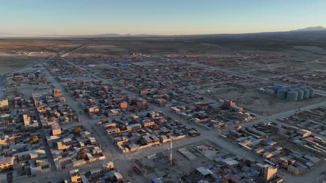 Uyuni-salt-flats-town-city-drone-aerial-view-bolivia-south-america-Train-Cemetery