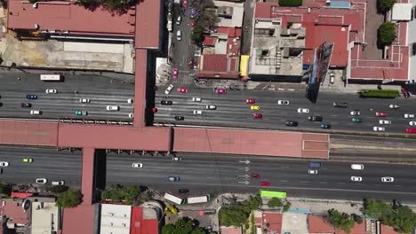 Slow-motion-drone-shot-of-an-avenue-in-southern-CDMX