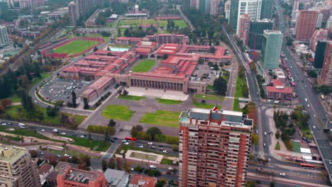 Aerial:-Bernardo-O\'higgins-Military-School-In-Las-Condes,-Santiago-De-Chile