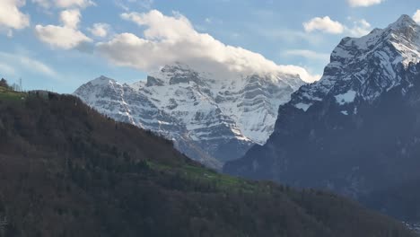 Aerial-view-of-Majestic-mountains-of-Switzerland---Glarus-North,-Vorder-glärnisch