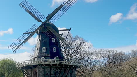 Castle-Mill-At-Mölleplatsen---A-Landmark-In-Malmo,-Sweden---Wide-Shot