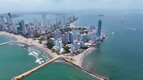 Skyline-Von-Cartagena-De-India-In-Cartagena-De-India-In-Bolivar,-Kolumbien