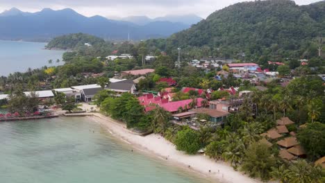 Aerial-View-Along-Kai-Bae-Beach-Coastline-With-Resort-And-Hotels