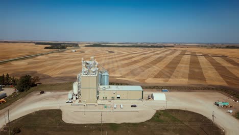 4K-Drone-Time-lapse-of-a-Grain-Elevator-Business-in-the-Country