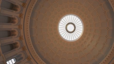 Looking-Up-At-Ceiling-Of-National-Museum-of-Ireland-–-Archaeology-In-Dublin,-Ireland