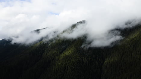 Clouds-Over-Lush-Forests-Near-Olympic-National-Park-in-Washington-State,-United-States