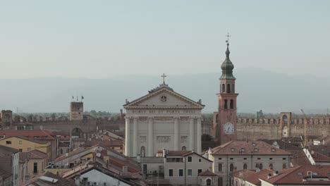 Cittadella-Duomo-And-Clock-Tower-In-Padua,-Region-of-Veneto,-Italy