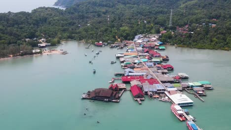 Aerial-View-Of-Bang-Bao-Village-On-The-Thai-Island-Of-Koh-Chang