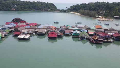 Aerial-View-Of-Bang-Bao-Village-On-The-Thai-Island-Of-Koh-Chang