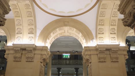 Archeology-wing-interior-of-National-museum-of-Ireland-during-the-month-of-Christmas-in-Dublin,-Ireland
